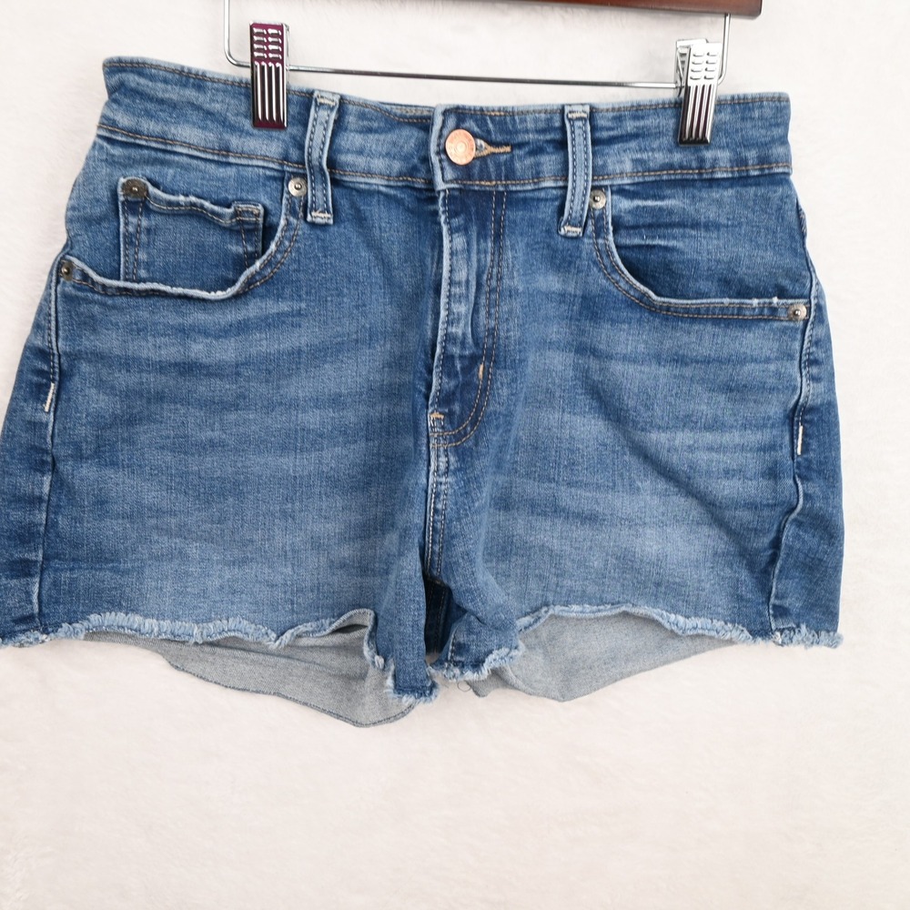Signature by Levi Strauss & Co. Denim Shorts Womens 6 Blue High Rise Raw Hem